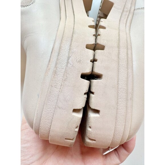 ZARA Ivory Leather Lug Sole Platform Ankle Chelsea Boots, Size 36 - Picture 12 of 16